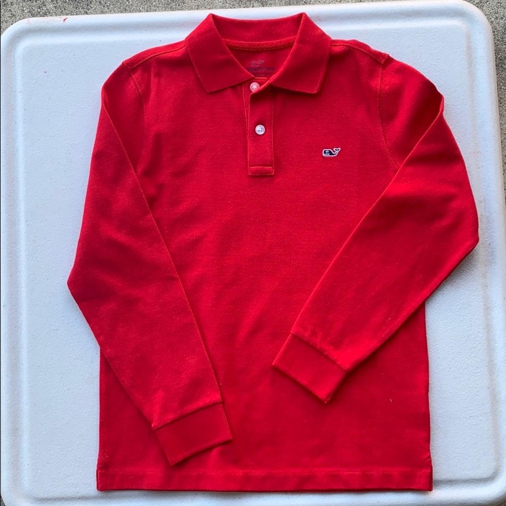 Vineyard Vines Red Long Sleeve Pique